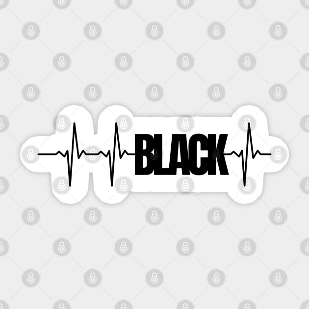 Black Heartbeat Sticker by UrbanLifeApparel